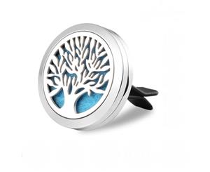 Tree of Life Aromatherapy Essential Oil Car Diffuser - Silver 30mm - Valentine's Day Gift