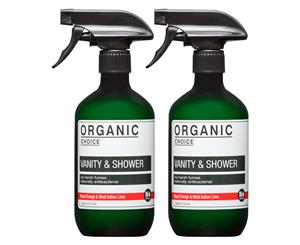 2 x Organic Choice Vanity & Shower Cleaner Blood Orange & West Indian Lime 500mL