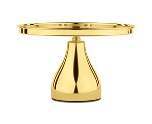 25 cm (10-inch) Round Mirror-Top Modern Cake Stand | Gold Plated | Le Gala Collection CS318JGX