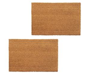 2x Doormats Coir 24mm 40x60cm Natural Entrance Floor Mat Carpet Rug
