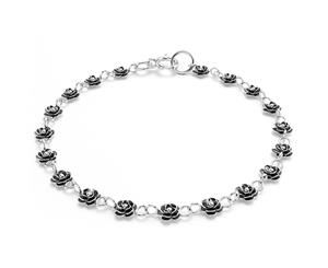 .925 Sterling Silver Flora Charm Bracelet-Silver