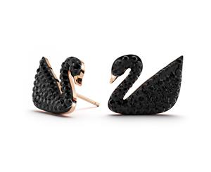 Black Swan Stud Earrings|Rose Gold