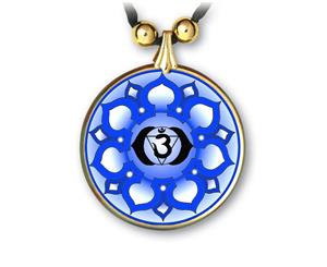 Brow Third Eye Chakra Sanskrit Mandala Pendant - handcrafted - each piece unique