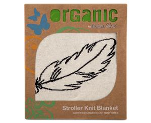 Bubba Blue 70x90cm Feathers Organic Cotton Stroller Knit Blanket - White/Black
