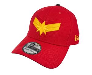 Captain Marvel Scarlet Red New Era 39Thirty Flex Fit Hat