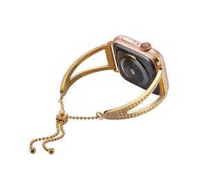 Catzon New Design Fashion Women Diamond Stainless Steel Bracelet Strap For Apple Watch Band 38/42/40/44mm WatchBand Series 4 3 2 1 - Gold
