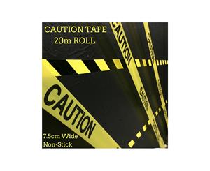 Caution Tape Yellow Warning Strip Non-Stick 20m