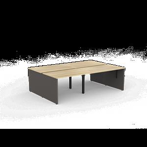 CeVello 1200 x 750mm Oak And Charcoal Four User Double Sided Desk