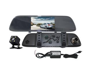 Elinz 5" Rear View Mirror Car Dash Cam Reversing Camera Recorder Hardwire Kit Charger