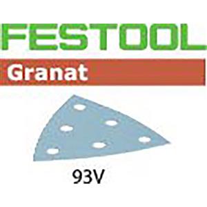 Festool 93mm 80-Grit 6-Hole Hook & Loop Delta Sanding Sheet - GRANAT - 50 Piece