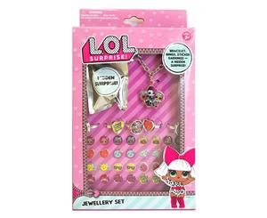 LOL Surprise Kids Children Jewellery Set Rings/Bracelet/Earring Stickers 3y+