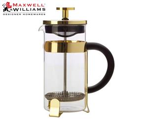 Maxwell & Williams Blend 350ml Coffee Plunger Press Glass Stainless Steel Gold
