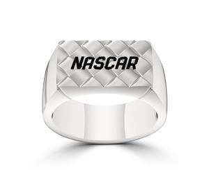 Nascar Ring For Men In Sterling Silver Design by BIXLER - Sterling Silver