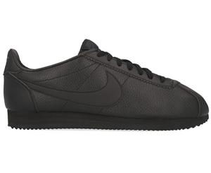 Nike Men's Classic Cortez Leather Sneakers - Black