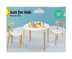 Nu Hyams Table & 2 Chairs Set - Natural & White