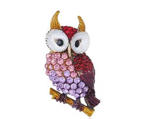 Owl Crystal Brooches Pin
