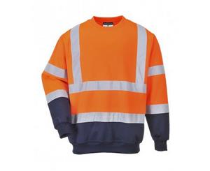 Portwest Mens Hi-Vis Two Tone Sweatshirt (Orange/Navy) - PC3112