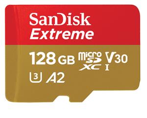 SanDisk Extreme 128GB (SDSQXA1-128G-GN6MA) microSDXC Class 10 V30 U3 UHS-I Card