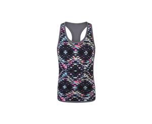 Skinni Minni Childrens/Kids Girls Reversible Workout Vest (Charcoal/Bright Aztec Print) - PC3165