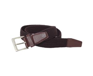 Stretchy Belts Mens Plain Weave Belt (Brown) - BL176
