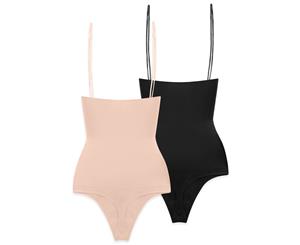 Ultimate Stay Up Thong Set - Black and Nude