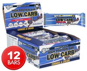 12 x BSc High Protein Low Carb Bar Cookies & Cream 60g