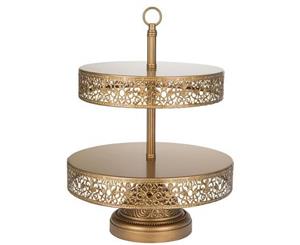 2-Tier Reversible Cupcake Stand | Gold | Victoria Collection CS304VG