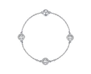 Affinity Collection Angelic Square Interlinking Bracelet with clear crystals Rhodium Plated