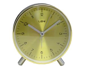 Alarm Clock Vintage Clock Bedside Desk Analogue Leni Gold