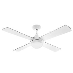 Arlec 120cm White Columbus Ceiling Fan With LED Light and Remote Control