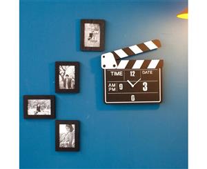 Bamboo Film Clap-stick Board Clock