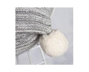 Calgary Knitted Pom Pom Throw 125X150Cm Charcoal