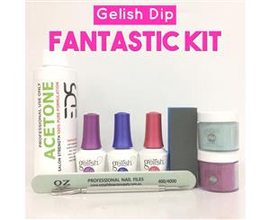 Gelish Dip SNS 2 Dipping Powder Choice of Color Acetone Base Top Coat Nail Kit