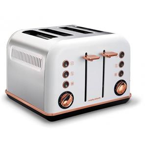 Morphy Richards - 242108 - White Accents Rose Gold 4 Slice Toaster
