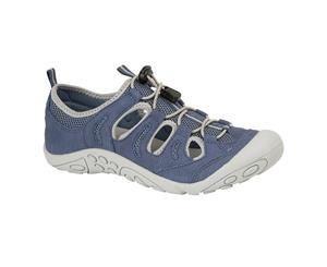 Pdq Womens/ Ladies Padded Leather Toggle Sport Sandal (Navy) - DF1631