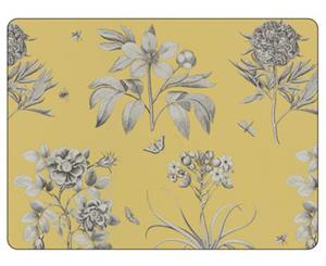 Pimpernel Etchings & Roses Yellow Placemats Set of 6
