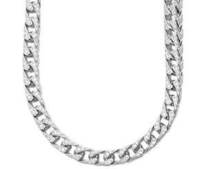 Premium Bling - Sterling 925 Silver FRANCO Necklace - 7x7mm - Silver