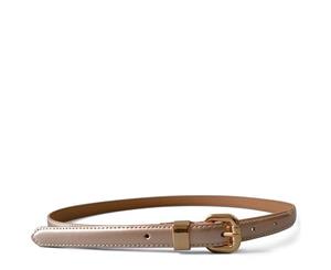 Queens Park - Rose Gold Patent Leather Skinny Women's Belt With Gold Buckle