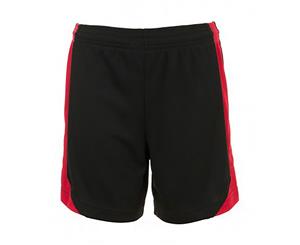 Sols Mens Olimpico Football Shorts (Black/Red) - PC2788