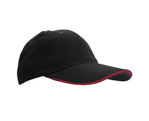 Sols Unisex Buffalo 6 Panel Baseball Cap (Black/Red) - PC372