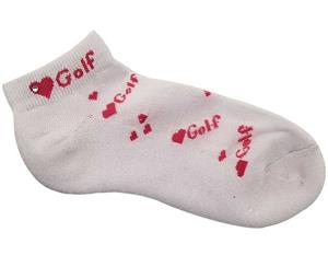 Walkerden Swarovski Crystal Love Golf Ladies Socks - Red