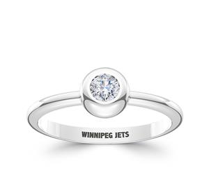 Winnipeg Jets Diamond Ring For Women In Sterling Silver Design by BIXLER - Sterling Silver