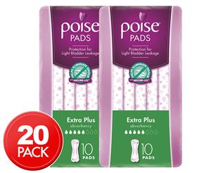 2 x Poise Extra Plus Pads 10pk