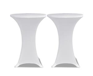 2x Standing Table Cover 80cm White Stretch Party Banquet Decoration