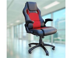 8 Point Massage Racing Office Chair Executive Heated Computer Leather Game Red