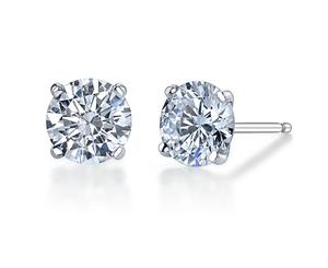 .925 Sterling Silver Martini Studs-Silver/Clear