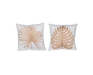 Blanc Autumn Embroidered Square Cushions 2 Set