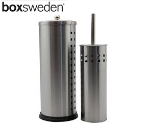 Box Sweden Toilet Brush & Roll Holder Set - Stainless Steel