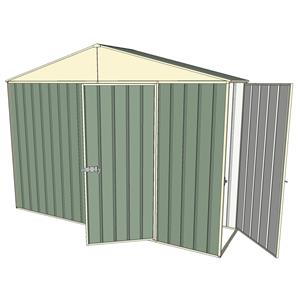 Build-a-Shed 3.0 x 0.8 x 2.3m Gable Single Hinged Side Door Shed - Green