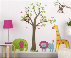 Children's Wall Decals - Green Elephant & Friends